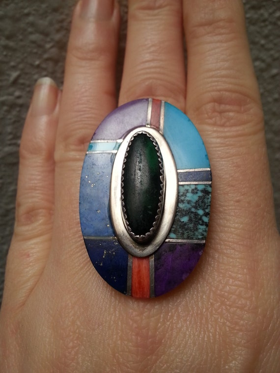 Unique Navajo sterling silver ring, signed Betty … - image 6