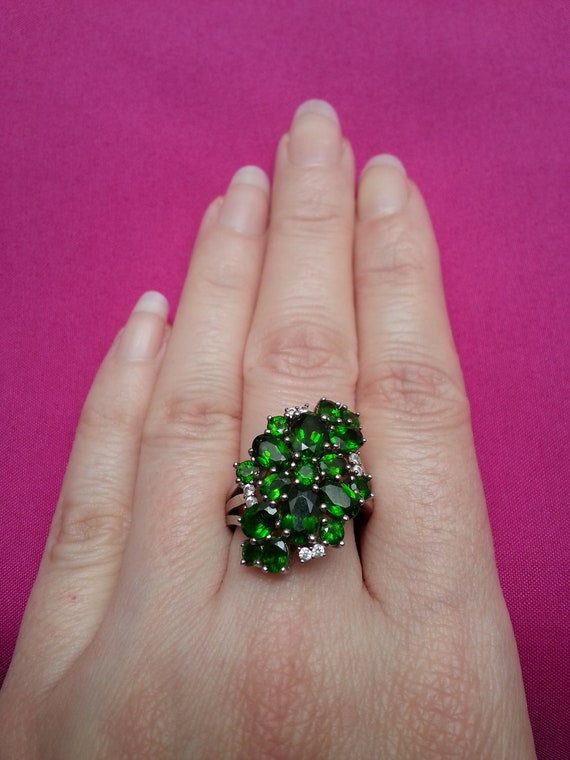 Beautiful sterling silver chrome diopside and whi… - image 7