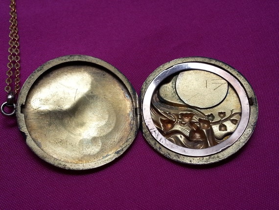 Elegant antique Edwardian/Art Nouveau locket, gol… - image 10
