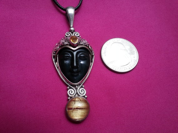 Elegant Sajen sterling silver pendant, hand-carve… - image 8