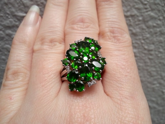 Beautiful sterling silver chrome diopside and whi… - image 3
