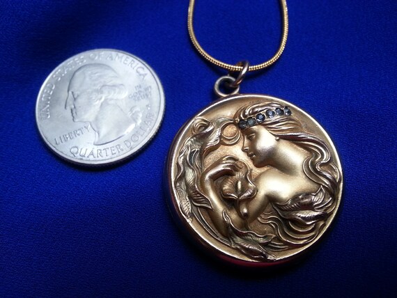 Splendid Edwardian/Art Nouveau gold-filed locket,… - image 10