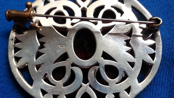 Large sterling silver ruby impressive Ottoman  br… - image 6