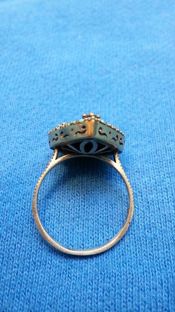 Delightful sterling ruby teardrop ring, sparkling… - image 9