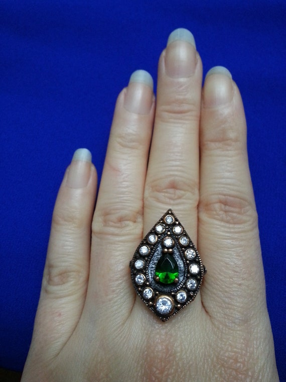 Impressive sterling silver statement cocktail rin… - image 7