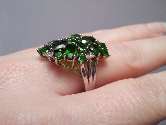 Beautiful sterling silver chrome diopside and whi… - image 4