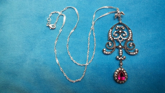 Marvelous sterling silver ruby Victorian/antique-… - image 4