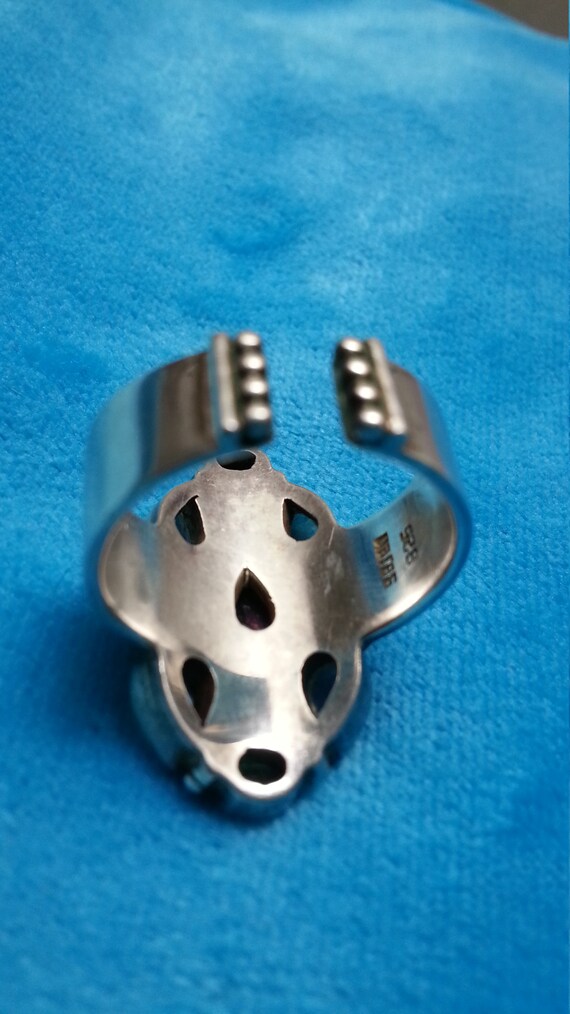 Sajenシルバーリング スターリングシルバーのSajenリング、精巧なクラスターデザイン