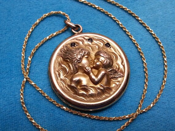 Romantic antique Edwardian/Art Nouveau locket, be… - image 4