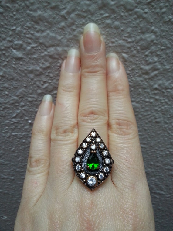 Impressive sterling silver statement cocktail rin… - image 2