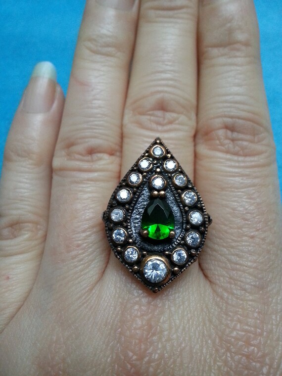 Impressive sterling silver statement cocktail rin… - image 8