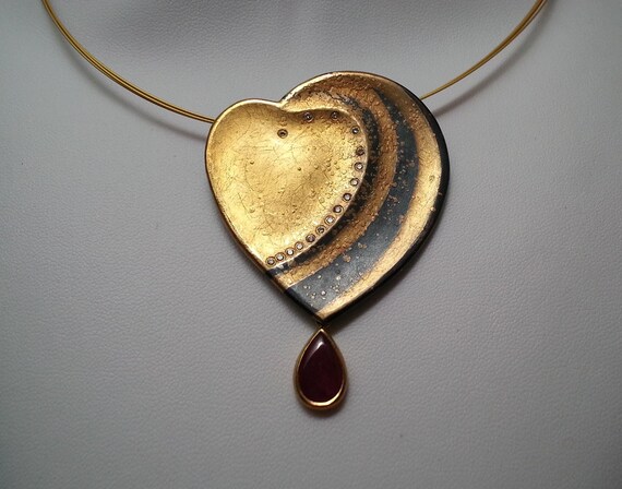 Atelier Zobel 24k gold diamond ruby sterling silv… - image 5