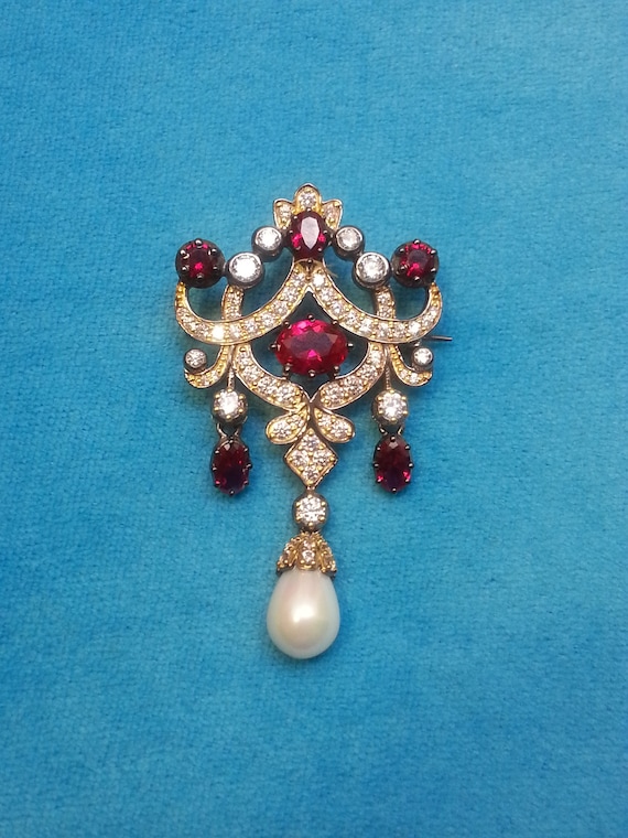 Spectacular sterling silver ruby Victorian/Edwardi