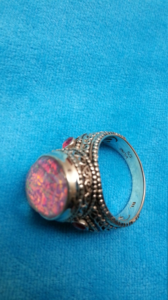 Spectacular sterling silver opal ring, Sajen styl… - image 8