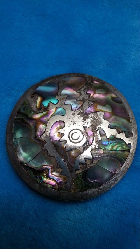 Beautiful silver abalone brooch pendant, made in … - image 7