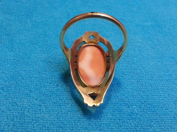 Lovely antique 10k-14k gold cameo ring, genuine c… - image 10