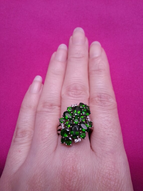 Beautiful sterling silver chrome diopside and whi… - image 6