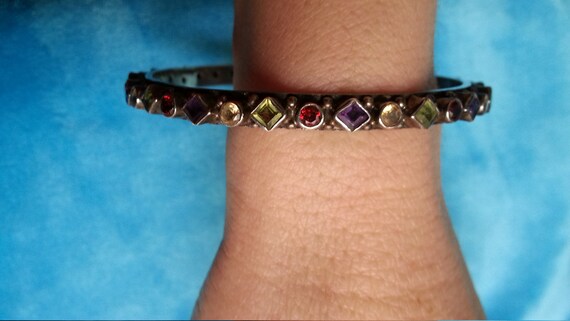 Elegant sterling stackable bangle bracelet, garne… - image 6