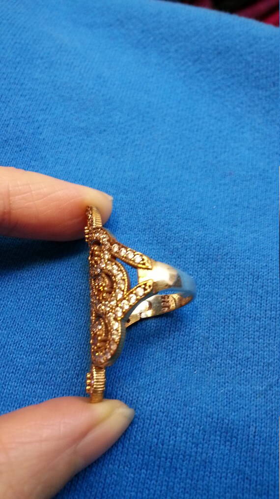 Impressive statement ring, sterling silver and br… - image 10