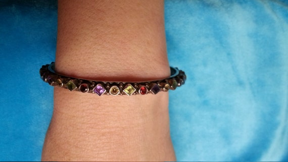 Elegant sterling stackable bangle bracelet, garne… - image 5