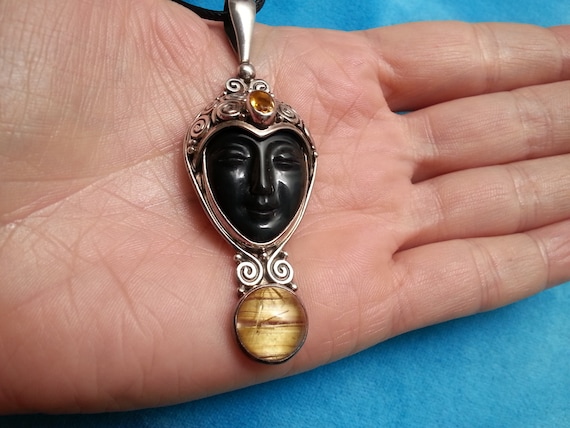 Elegant Sajen sterling silver pendant, hand-carve… - image 4