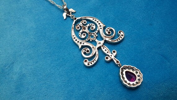 Marvelous sterling silver ruby Victorian/antique-… - image 10