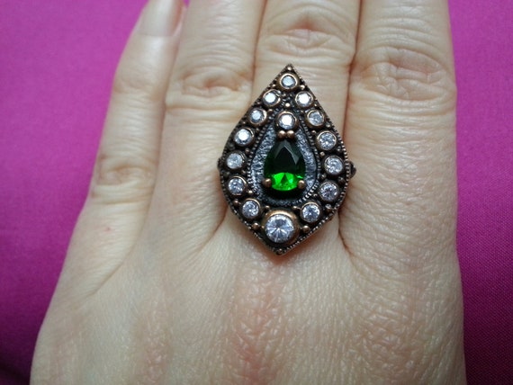 Impressive sterling silver statement cocktail rin… - image 6