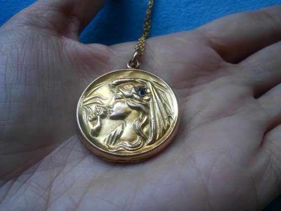 Lovely Edwardian/Art Nouveau gold-filed locket, l… - image 5