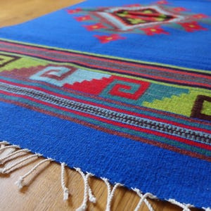 Handmade rug 150x80 cm mexican rug carpet Mexico 100 % sheep wool wall hanging