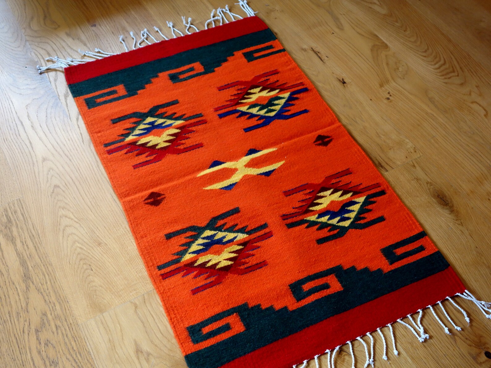 Handmade rug 100x60 cm Mexican carpet Mexico 100 sheep Etsy