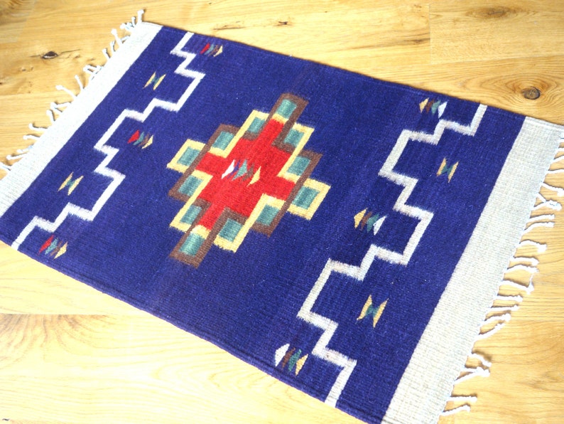 Handmade Rug 100x60 Cm Mexican Carpet Mexico 100 Sheep Wool Etsy