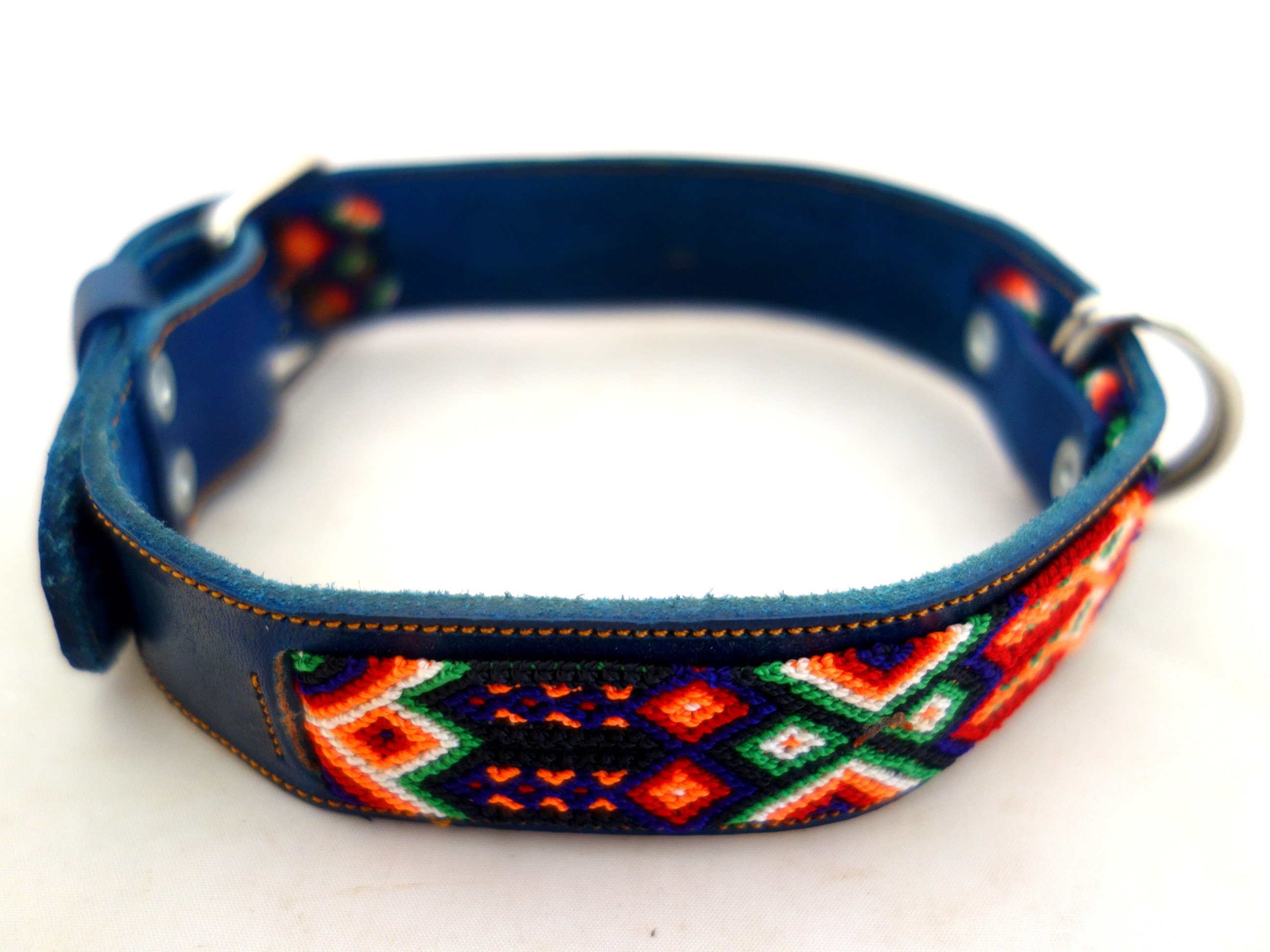 Dog Collar ETHNO Leather Collar Hippie Macrame Leather Strap Etsy Canada