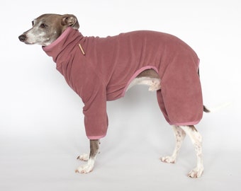 Pyjama polaire pour chien - Rose Rose | Lévrier, whippet, pitbull, xolo +