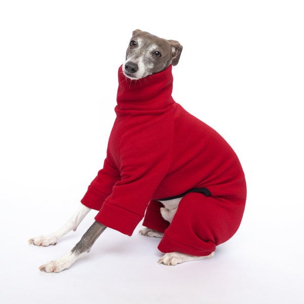 Tracksuit Dog Pajamas - Red | Greyhound, whippet, pitbull, chihuahua +