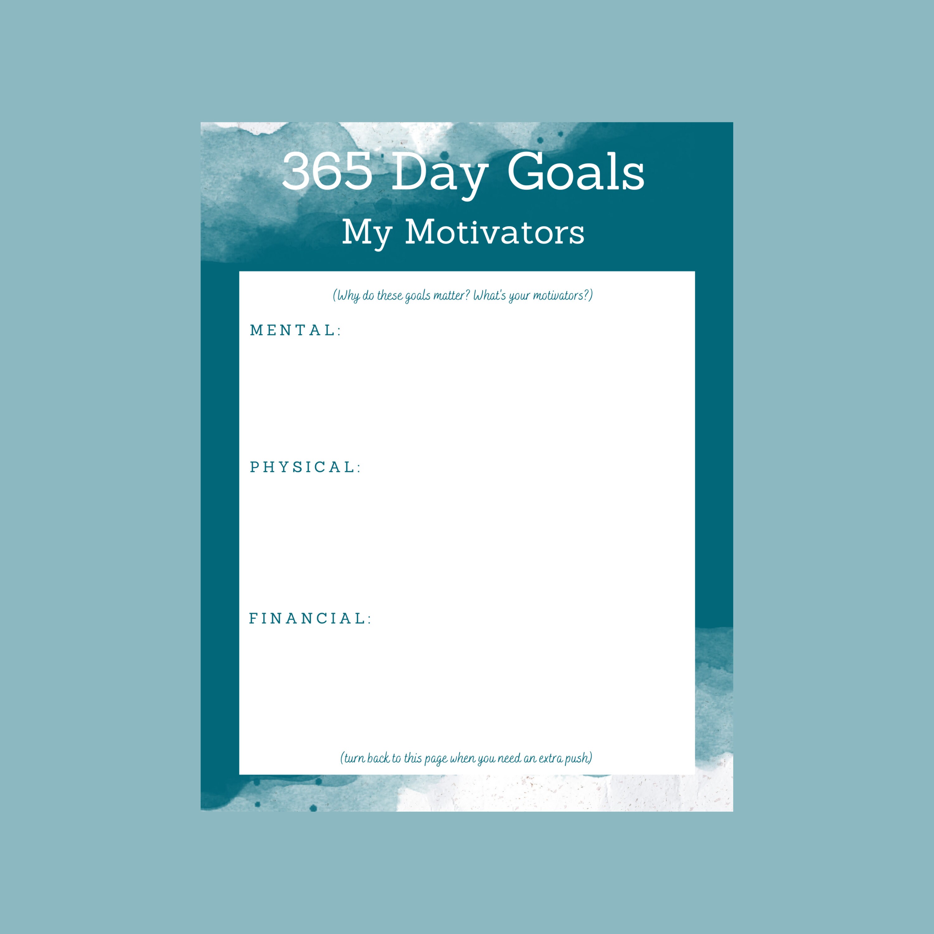 365 Goal Setting Printable Instant Download Planner 2022 Self-care - Etsy