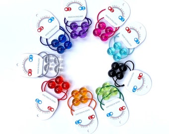 Retro Hair Bobbles For Girls, Ball Hair Ties, Kids Bead Hair Ties.