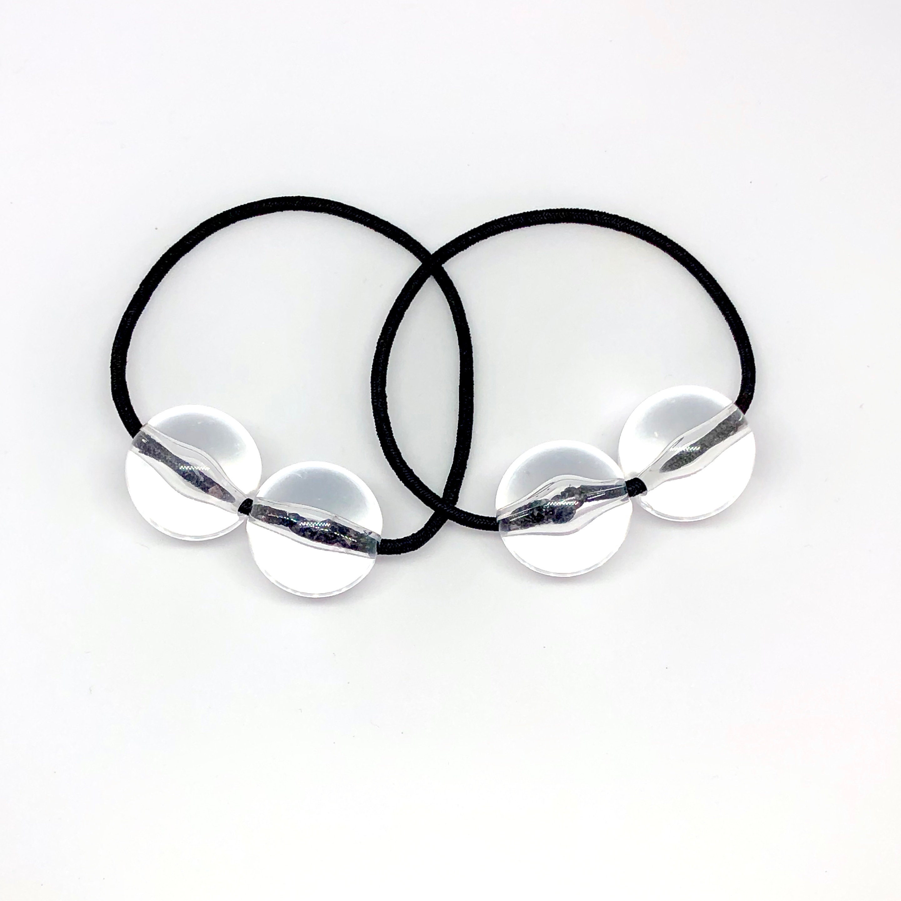Confezione 2 Elastici Per Capelli Con Palline – Scrunchie Perline Per Bambina, Blu E Verde (Marchio B T) - Foto 5