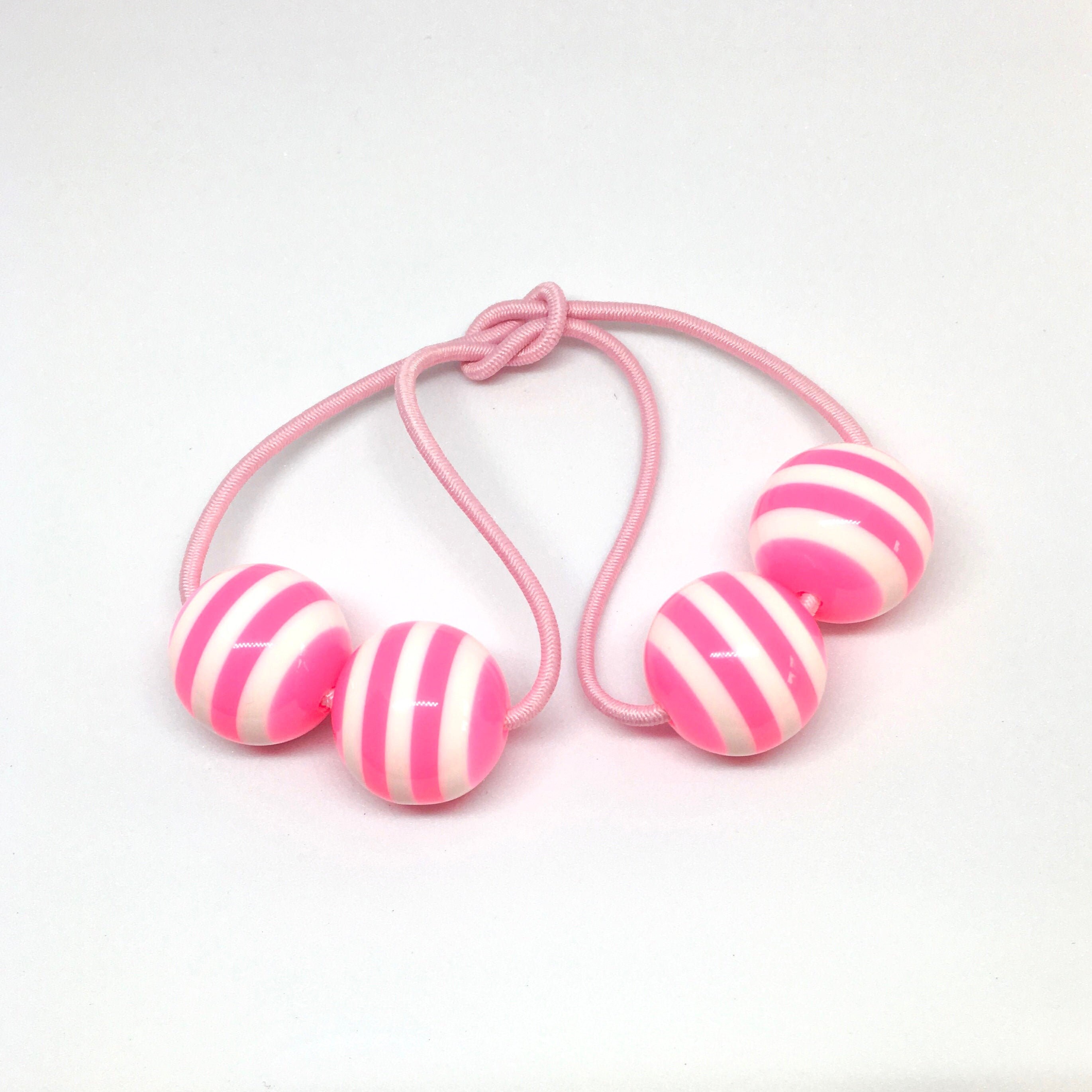 pink hair bobbles