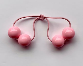 Pink Hair Bobbles For Girls, Bobble Hair Accessories, Ball hair Ties.