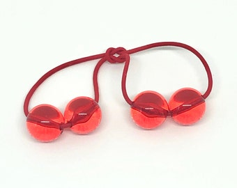 Girls Red Hair Bobbles, Ball Hair Ties, Bobble Ponytail Holders For Girls.