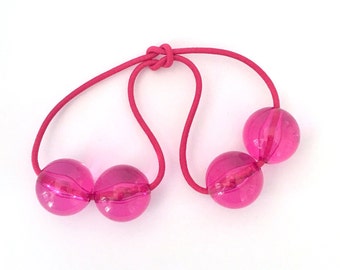 Pink Hair Bobbles, Ball Hair Tie Acccessories For Girls.