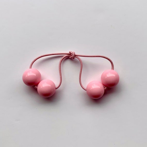 Pink Hair Bobbles for Girls Bobble Hair Ties Ball Ponytail Etsy