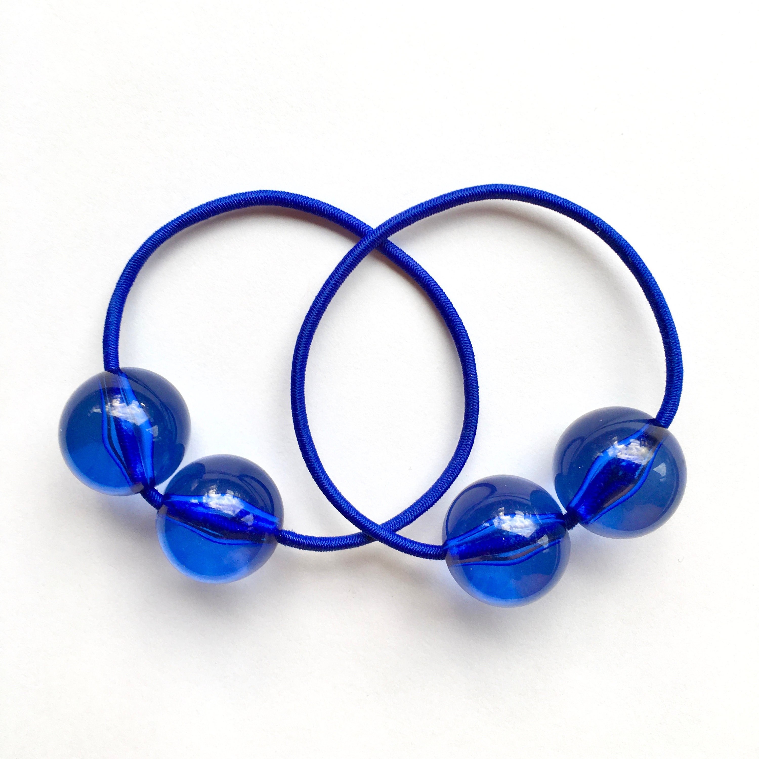 Hair Bobbles For Girls. Retro Bobble Hair Ties. Blue Etsy