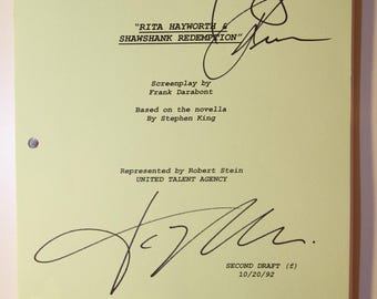 SHAWSHANK REDEMPTION Full Cast Reprinted Signed Movie Script | Morgan Freeman Tim Robbins | autographed