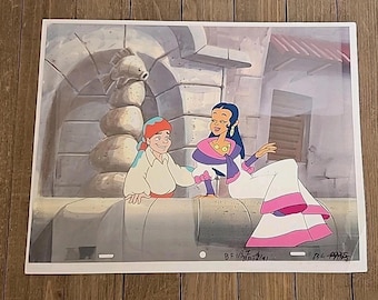 Back To The Future Hand-Painted + Drawn 12.5x10.5 Cartoon Animation Cel DeLorean