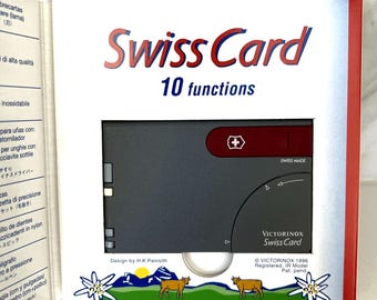 Victorinox SwissCard Gray & Red Logo Swiss Made Multi-Tool Card 10 Functions