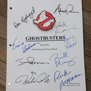 GHOSTBUSTERS (1984) Full CAST signed script Bill Murray Dan Aykroyd Sigourney