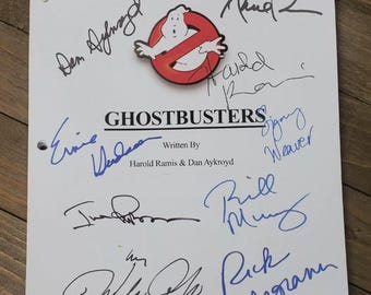 GHOSTBUSTERS (1984) Full CAST signed script Bill Murray Dan Aykroyd Sigourney