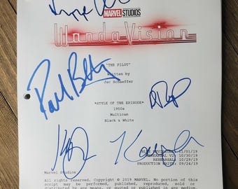 Wanda Vision Full-Cast signed Pilot script | Marvel Elizabeth Olsen Paul Bettany