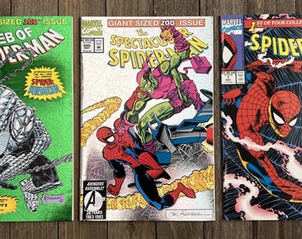 Lot of 3 Spider-Man #1 , 100 , 200 Spectacular | Web of | Saga Holo Marvel 1993